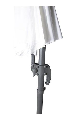VENTURE DESIGN Leeds parasol med tilt, 3m - hvid, sort aluminium og stl 