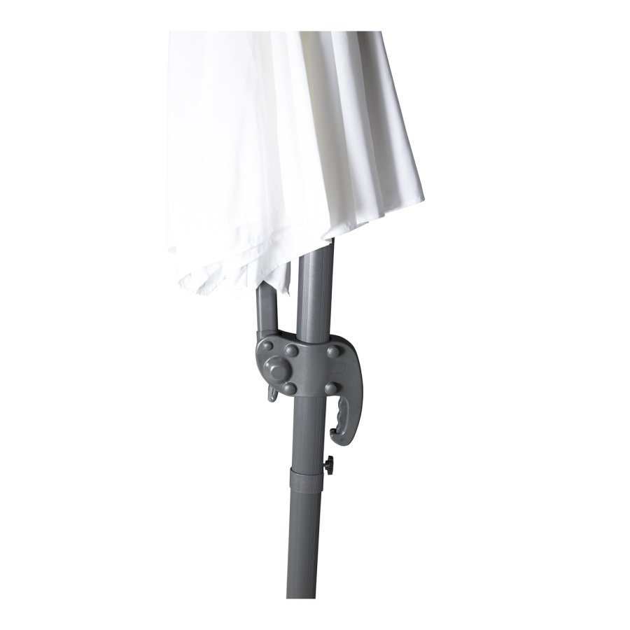 VENTURE DESIGN Leeds parasol med tilt, 3m - hvid, sort aluminium og stl 