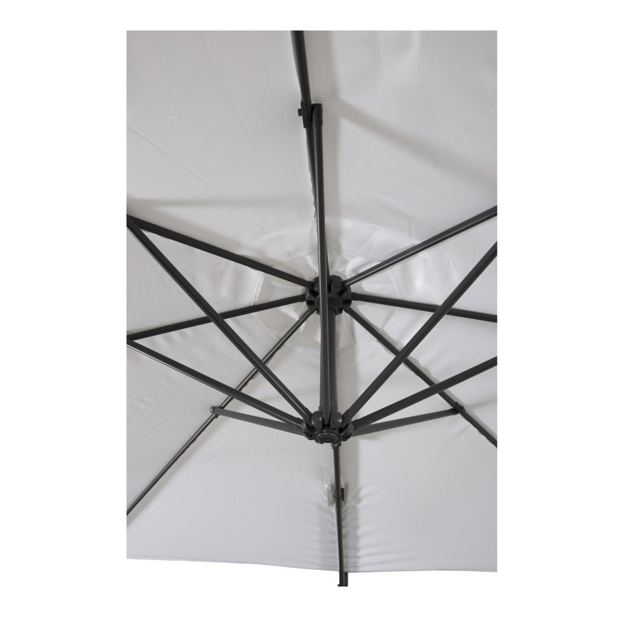 VENTURE DESIGN Leeds parasol med tilt, 3m - hvid, sort aluminium og stl 