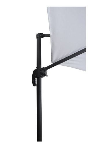 VENTURE DESIGN Leeds parasol med tilt, 3m - hvid, sort aluminium og stl 