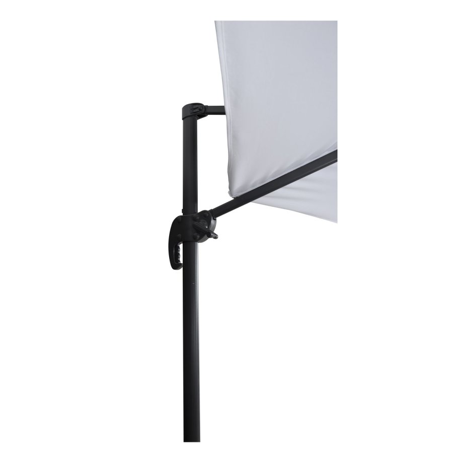 VENTURE DESIGN Leeds parasol med tilt, 3m - hvid, sort aluminium og stl 