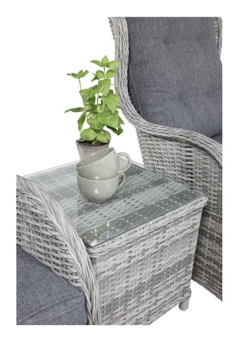 VENTURE DESIGN Vikelund udendrs loungest m. hynder - gr rattan og aluminium 