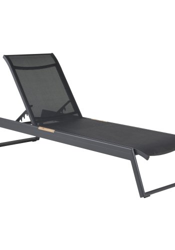 VENTURE DESIGN Mexico udendrs liggestol - sort stof og aluminium 