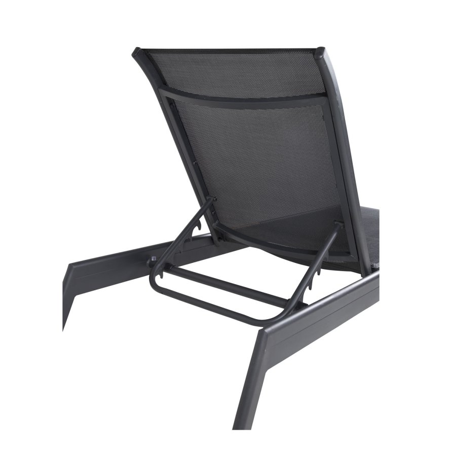 VENTURE DESIGN Mexico udendrs liggestol - sort stof og aluminium 