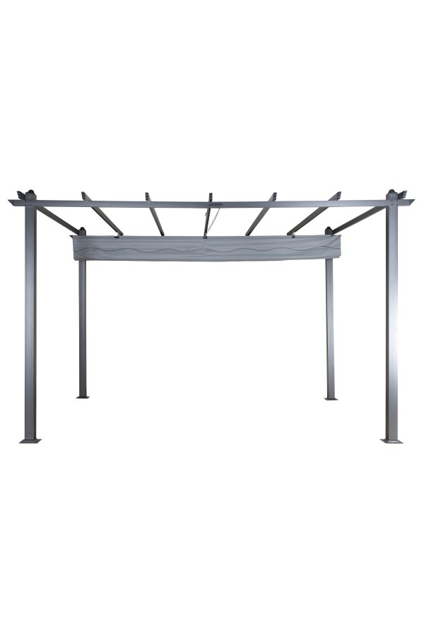VENTURE DESIGN Lazio pergola, rektangulr - gr polyester og sort aluminium (393x293)