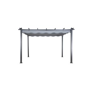 VENTURE DESIGN Lazio pergola, rektangulr - gr polyester og sort aluminium (393x293)