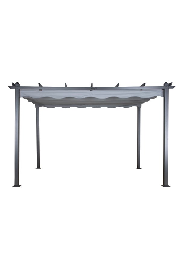 VENTURE DESIGN Lazio pergola, rektangulr - gr polyester og sort aluminium (393x293)