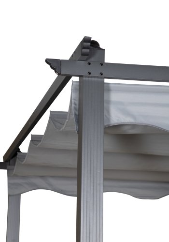 VENTURE DESIGN Lazio pergola, rektangulr - gr polyester og sort aluminium (393x293)