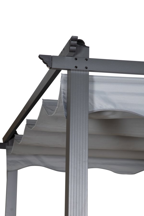 VENTURE DESIGN Lazio pergola, rektangulr - gr polyester og sort aluminium (393x293)