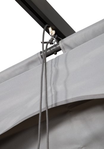 VENTURE DESIGN Lazio pergola, rektangulr - gr polyester og sort aluminium (393x293)