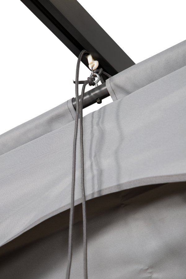 VENTURE DESIGN Lazio pergola, rektangulr - gr polyester og sort aluminium (393x293)