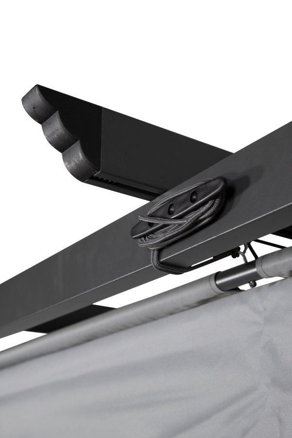 VENTURE DESIGN Lazio pergola, rektangulr - gr polyester og sort aluminium (393x293)