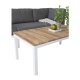 VENTURE DESIGN rektangulr Brasilia havebord - natur teaktr og hvid aluminium (110x60)
