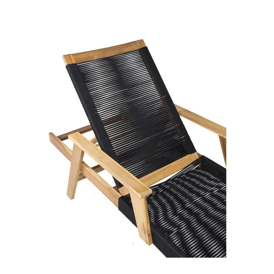 VENTURE DESIGN Little John udendrs liggestol - natur akacietr og sort reb 