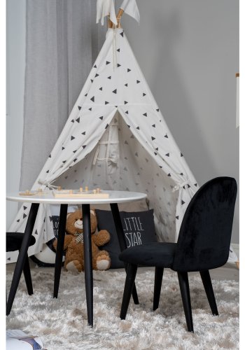 VENTURE DESIGN Plaza brnebord og 2 brnestole - hvid MDF/sort metal og sort fljl/sort metal