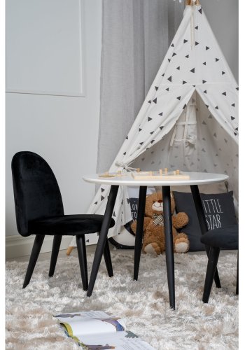 VENTURE DESIGN Plaza brnebord og 2 brnestole - hvid MDF/sort metal og sort fljl/sort metal