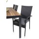 VENTURE DESIGN havest, m. Bois bord (200x100) og 6 Anna stole, m. armln - akacie/alu/rattan