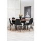 VENTURE DESIGN Copenhagen spisebordsst, m. 6 stole - brun finer/sort metal og sort PU/sort metal