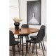 VENTURE DESIGN Copenhagen spisebordsst, m. 6 stole - brun finer/sort metal og sort PU/sort metal