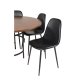 VENTURE DESIGN Copenhagen spisebordsst, m. 6 stole - brun finer/sort metal og sort PU/sort metal