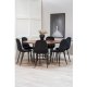 VENTURE DESIGN Copenhagen spisebordsst, m. 6 stole - brun finer/sort metal og sort fljl/sort metal