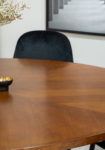 VENTURE DESIGN Polar Diamond spisebordsstol - sort velour og sort metal