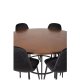 VENTURE DESIGN Copenhagen spisebordsst, m. 6 stole - brun finer/sort metal og sort fljl/sort metal