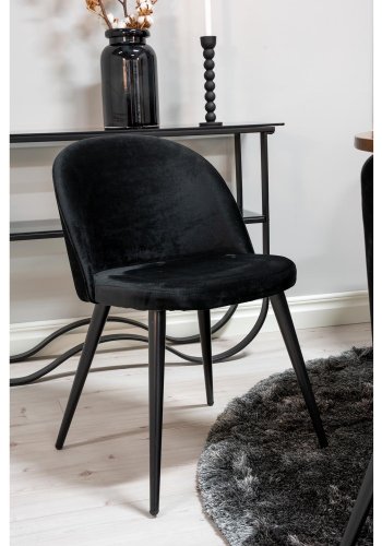 VENTURE DESIGN Copenhagen spisebordsst, m. 6 stole - brun finer/sort metal og sort fljl/sort metal