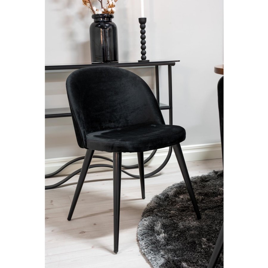 VENTURE DESIGN Copenhagen spisebordsst, m. 6 stole - brun finer/sort metal og sort fljl/sort metal