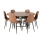 VENTURE DESIGN Copenhagen spisebordsst, m. 6 stole - brun finer/sort metal og brun PU/sort metal