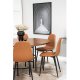 VENTURE DESIGN Copenhagen spisebordsst, m. 6 stole - brun finer/sort metal og brun PU/sort metal