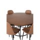 VENTURE DESIGN Copenhagen spisebordsst, m. 6 stole - brun finer/sort metal og brun PU/sort metal