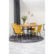 VENTURE DESIGN Copenhagen spisebordsst, m. 4 stole - brun finer/sort metal og gul fljl/sort metal