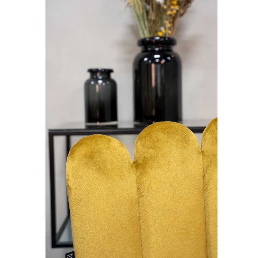 VENTURE DESIGN Copenhagen spisebordsst, m. 4 stole - brun finer/sort metal og gul fljl/sort metal