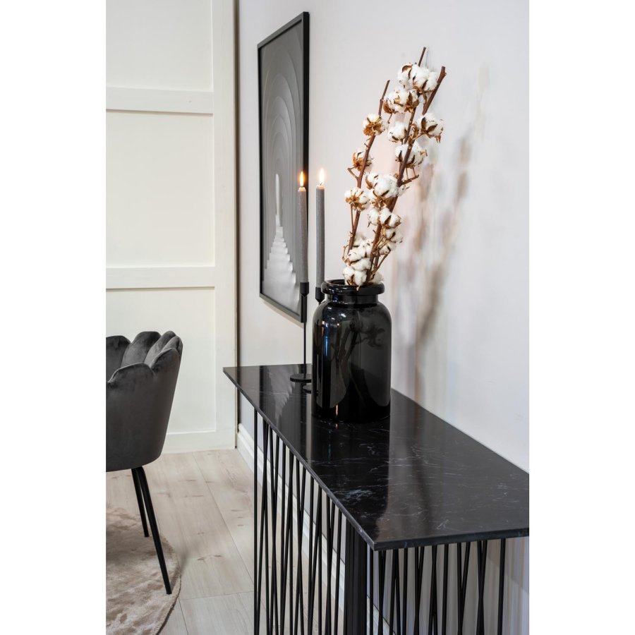 VENTURE DESIGN Copenhagen spisebordsst, m. 4 stole - brun finer/sort metal og gr fljl/sort metal