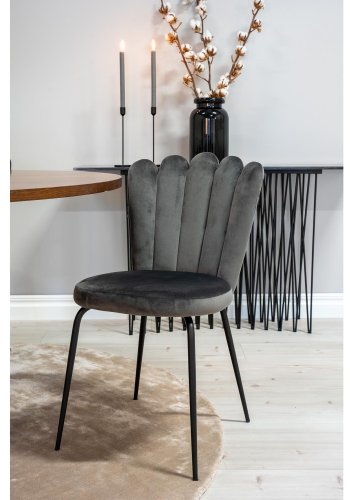 VENTURE DESIGN Copenhagen spisebordsst, m. 4 stole - brun finer/sort metal og gr fljl/sort metal