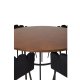 VENTURE DESIGN Copenhagen spisebordsst, m. 4 stole - brun finer/sort metal og sort fljl/sort metal
