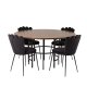 VENTURE DESIGN Copenhagen spisebordsst, m. 4 stole - brun finer/sort metal og sort fljl/sort metal