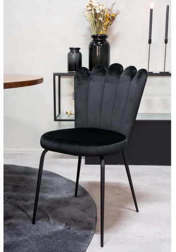 VENTURE DESIGN Copenhagen spisebordsst, m. 4 stole - brun finer/sort metal og sort fljl/sort metal