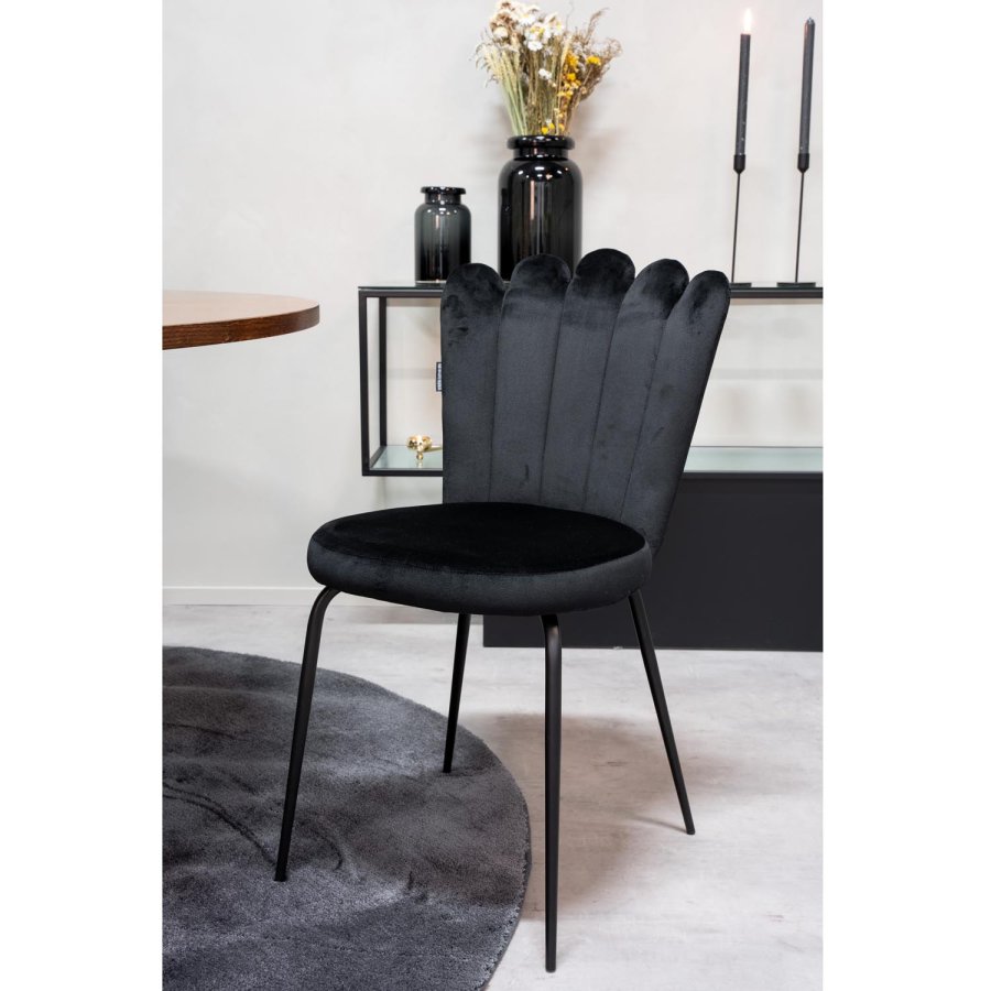 VENTURE DESIGN Copenhagen spisebordsst, m. 4 stole - brun finer/sort metal og sort fljl/sort metal