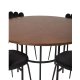 VENTURE DESIGN Copenhagen spisebordsst, m. 4 stole - brun finer/sort metal og sort fljl/sort metal