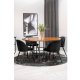VENTURE DESIGN Copenhagen spisebordsst, m. 4 stole - brun finer/sort metal og sort fljl/sort metal