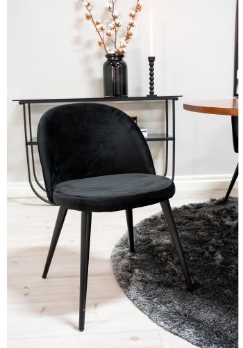 VENTURE DESIGN Copenhagen spisebordsst, m. 4 stole - brun finer/sort metal og sort fljl/sort metal