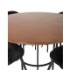 VENTURE DESIGN Copenhagen spisebordsst, m. 4 stole - brun finer/sort metal og sort fljl/sort metal