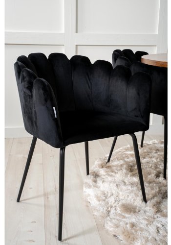 VENTURE DESIGN Copenhagen spisebordsst, m. 4 stole - brun finer/sort metal og sort fljl/sort metal