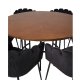 VENTURE DESIGN Copenhagen spisebordsst, m. 4 stole - brun finer/sort metal og sort fljl/sort metal