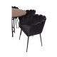 VENTURE DESIGN Copenhagen spisebordsst, m. 4 stole - brun finer/sort metal og sort fljl/sort metal