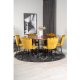 VENTURE DESIGN Copenhagen spisebordsst, m. 4 stole - brun finer/sort metal og gul fljl/sort metal