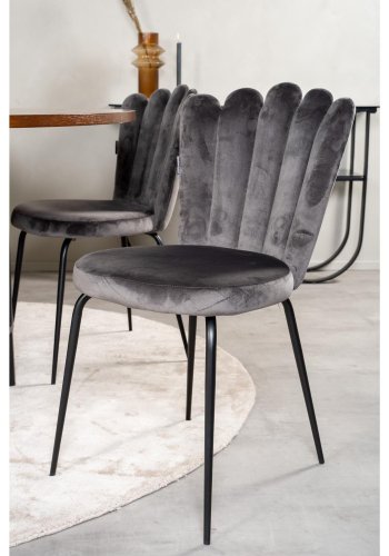 VENTURE DESIGN Copenhagen spisebordsst, m. 4 stole - brun finer/sort metal og gr fljl/sort metal