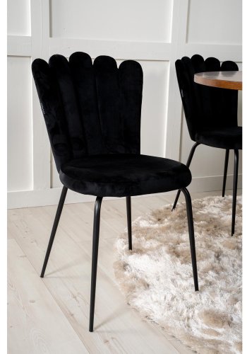 VENTURE DESIGN Copenhagen spisebordsst, m. 4 stole - brun finer/sort metal og sort fljl/sort metal